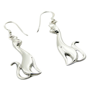 Siamese Cats Sterling Silver Dangle Earrings by BeYindi 