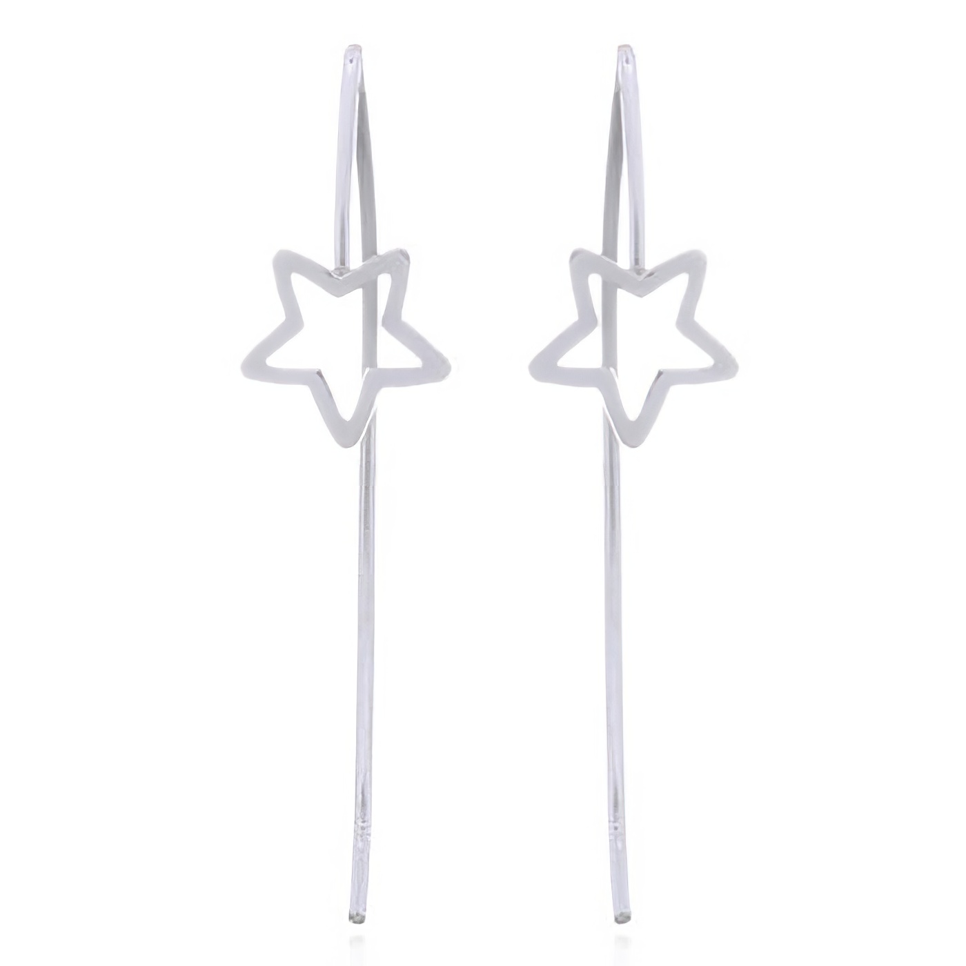 Stamped Silver Star 925 Drop Earrings by BeYindi 