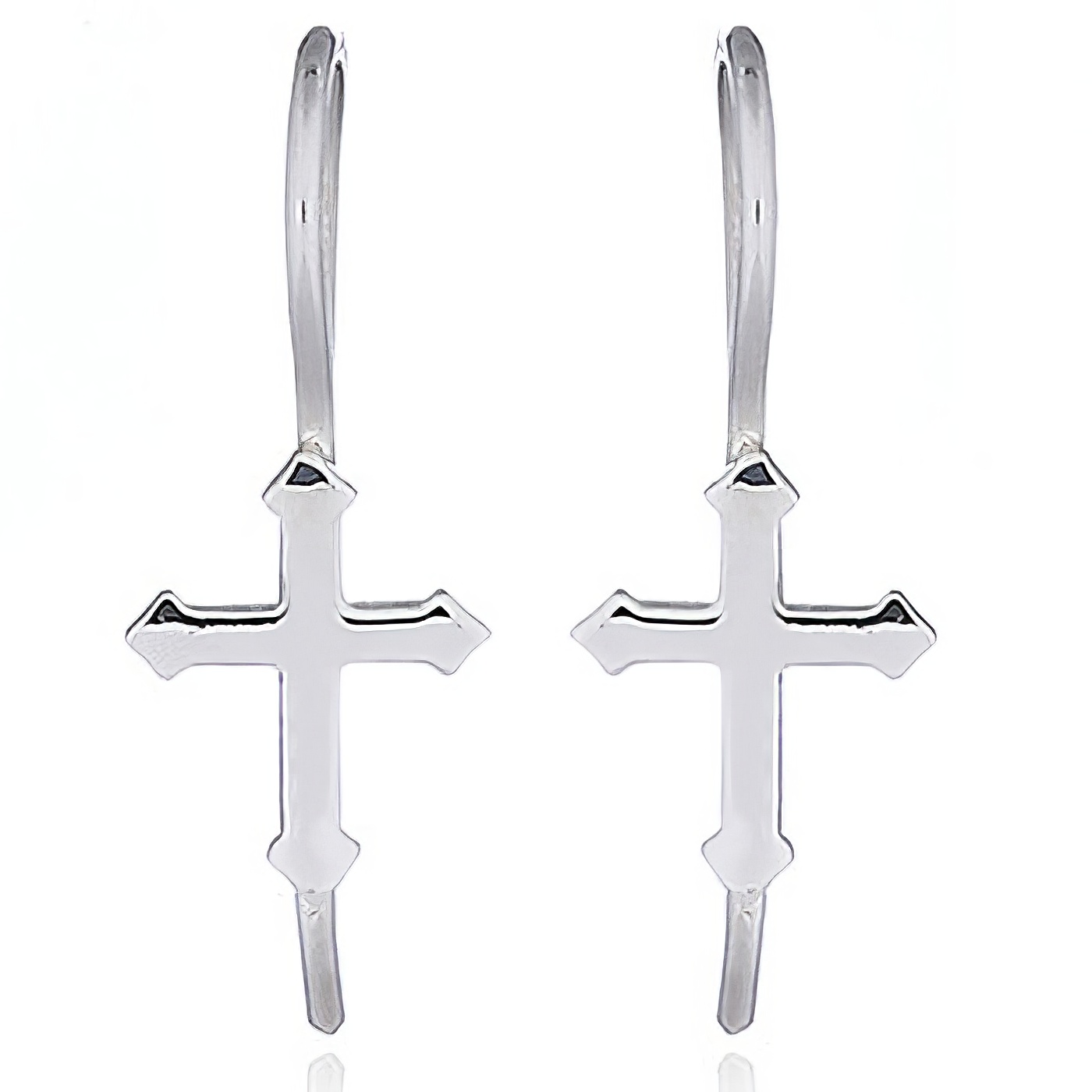 Stamped Sterling Silver Passion Cross Drop Earrings by BeYindi 