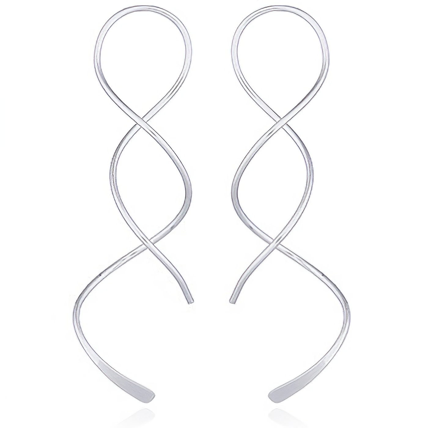 Double Helix Silver Wire Earrings by BeYindi 