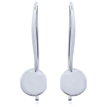 Sterling Silver Sphere Earrings Generous Curved Wires by BeYindi 
