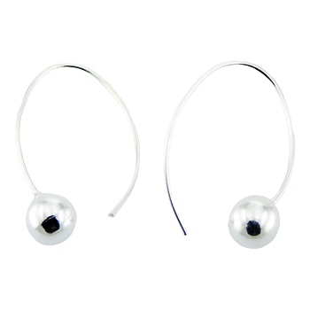 Sterling Silver Sphere Earrings Generous Curved Wires by BeYindi 2