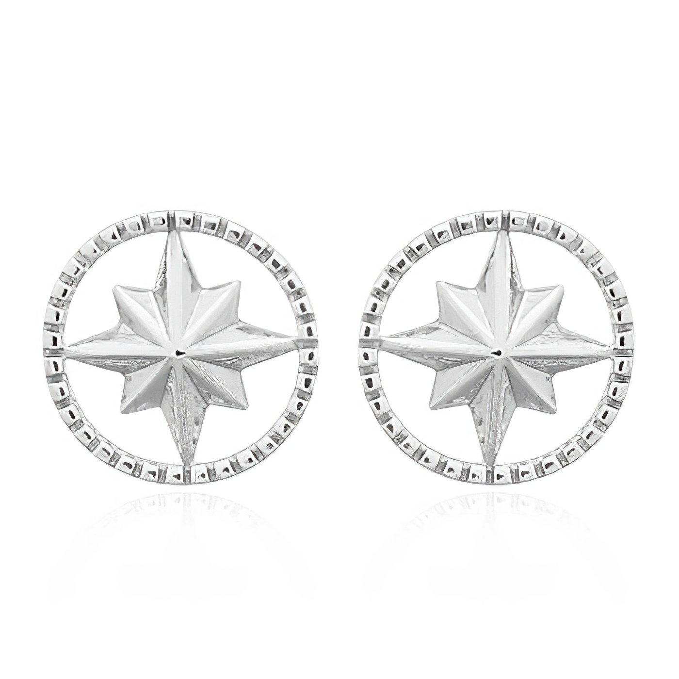 Twinkle Polygon Star 925 Sterling Silver Stud Earrings 