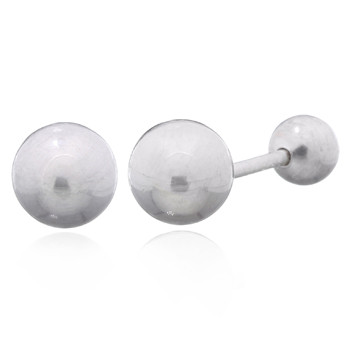Silver Plated Ball 925 Stud Sphere Closure Earrings 