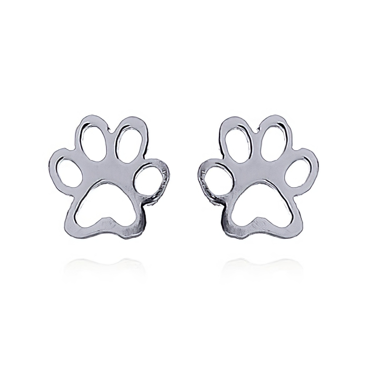 Puppy Dog Paw Print Silver Stud Earrings by BeYindi 