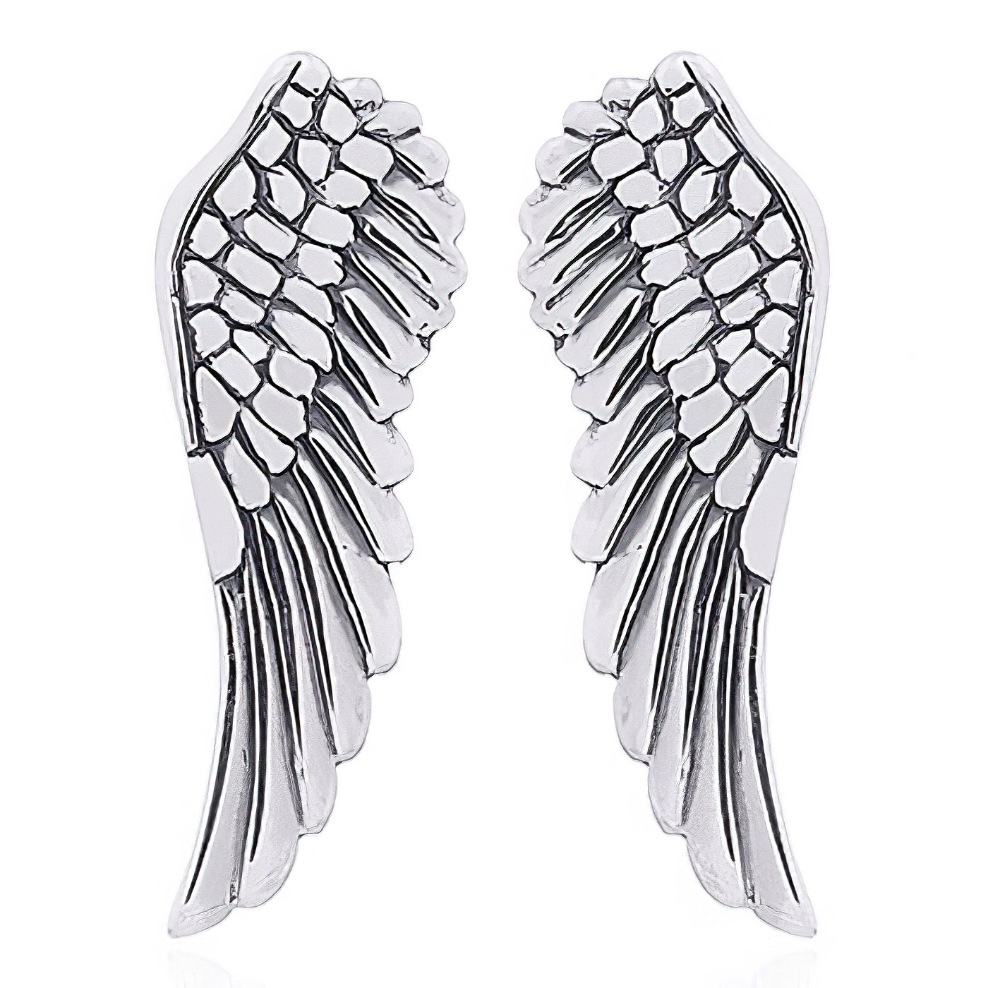 Graceful Angel Wing Silver Stud Earrings by BeYindi 
