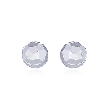 925 Silver Faceted Ball Stud Earrings by BeYindi 
