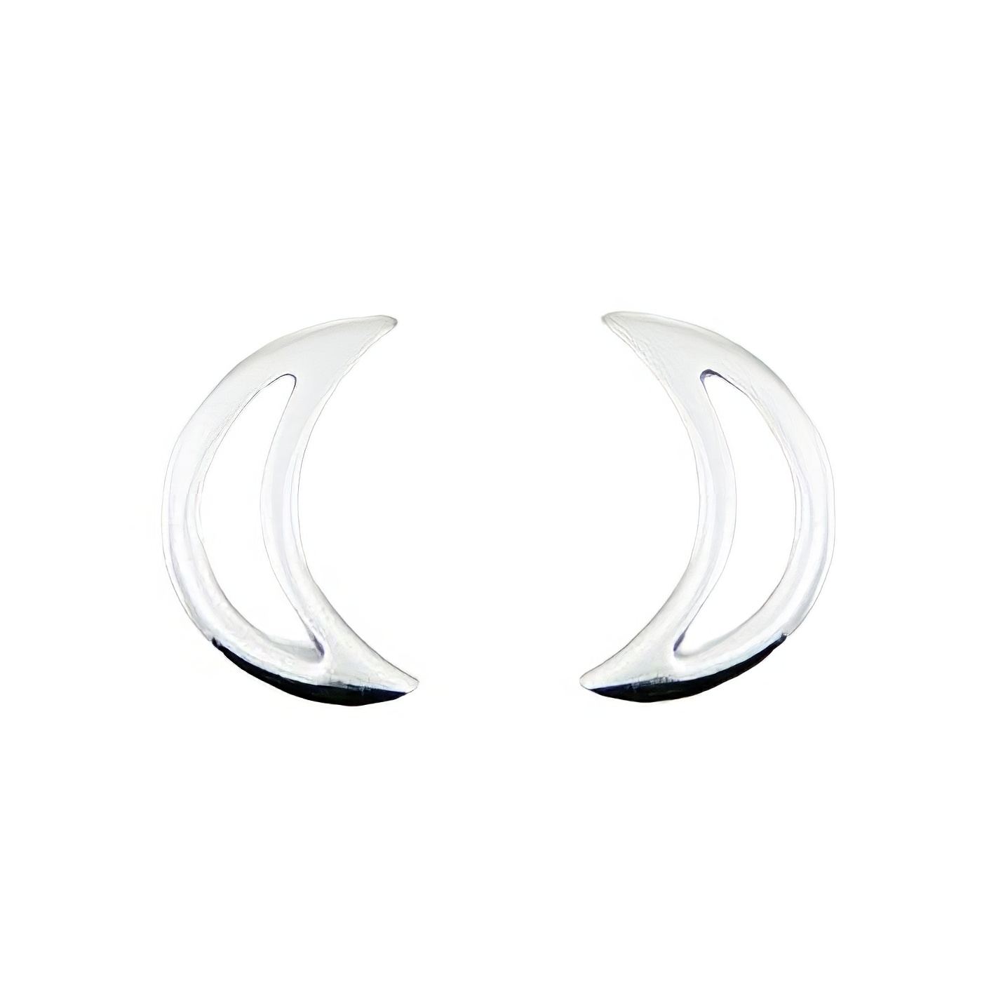 925 Sterling Silver Stud Earrings Dainty Small Open Moons by BeYindi 