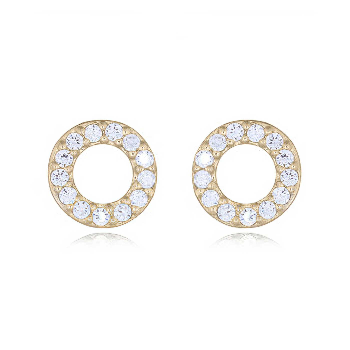 CZ Donut Ring In Yellow Gold Stud Silver Earrings by BeYindi 