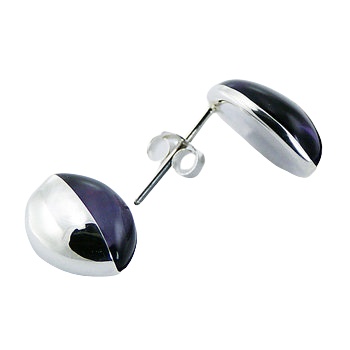 Transparent Violet Marquise Hydro Quartz 925 Silver Stud Earrings by BeYindi 