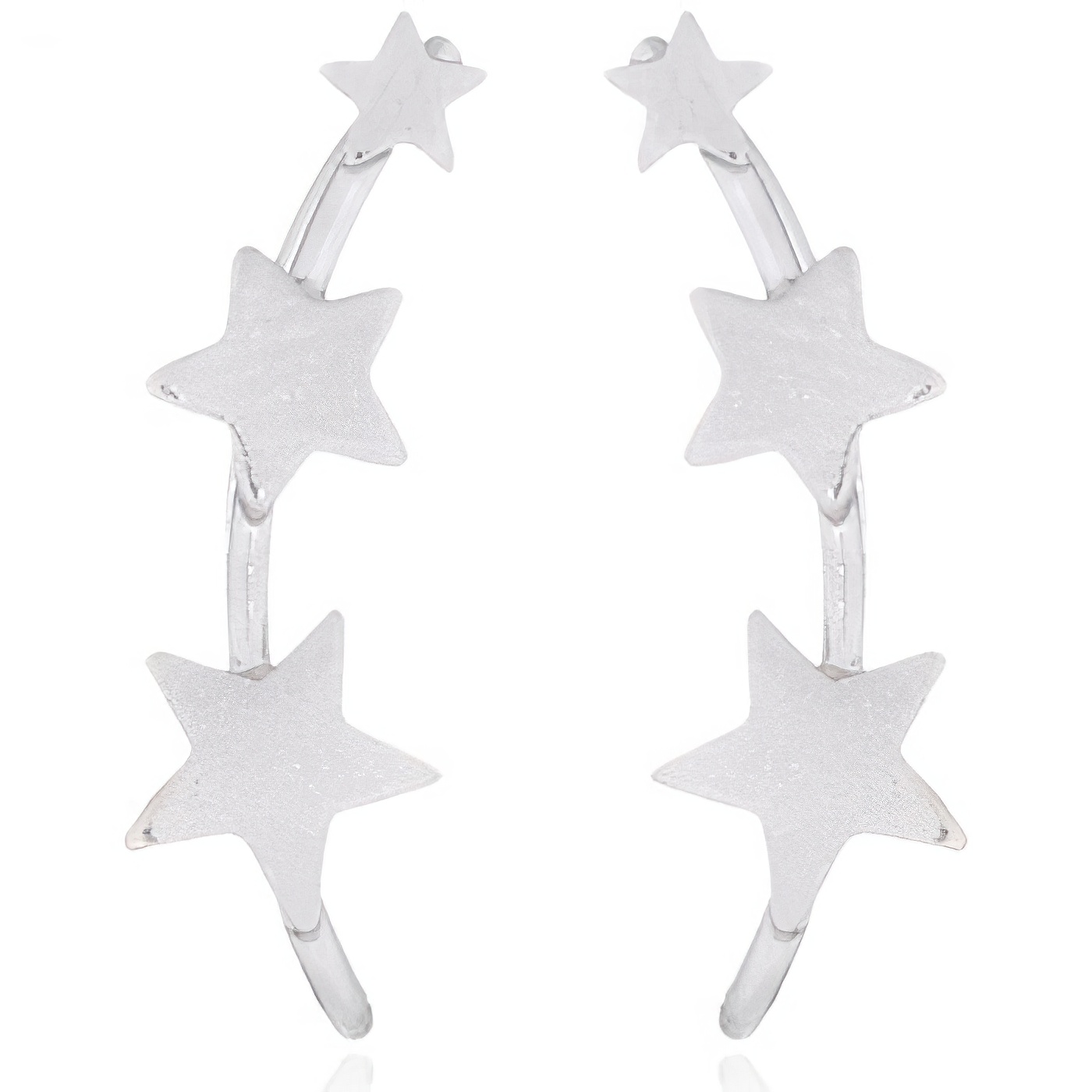 Twinkle Stars On Silver Line Earrings by BeYindi 