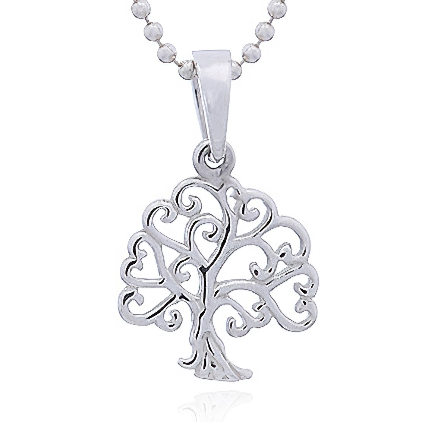 Silver Tree of Life Pendant Curly Branches by BeYindi 