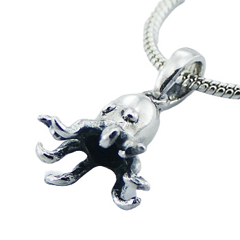 Sterling Silver Octopus Pendant Young Humorous Jewelry by BeYindi 2