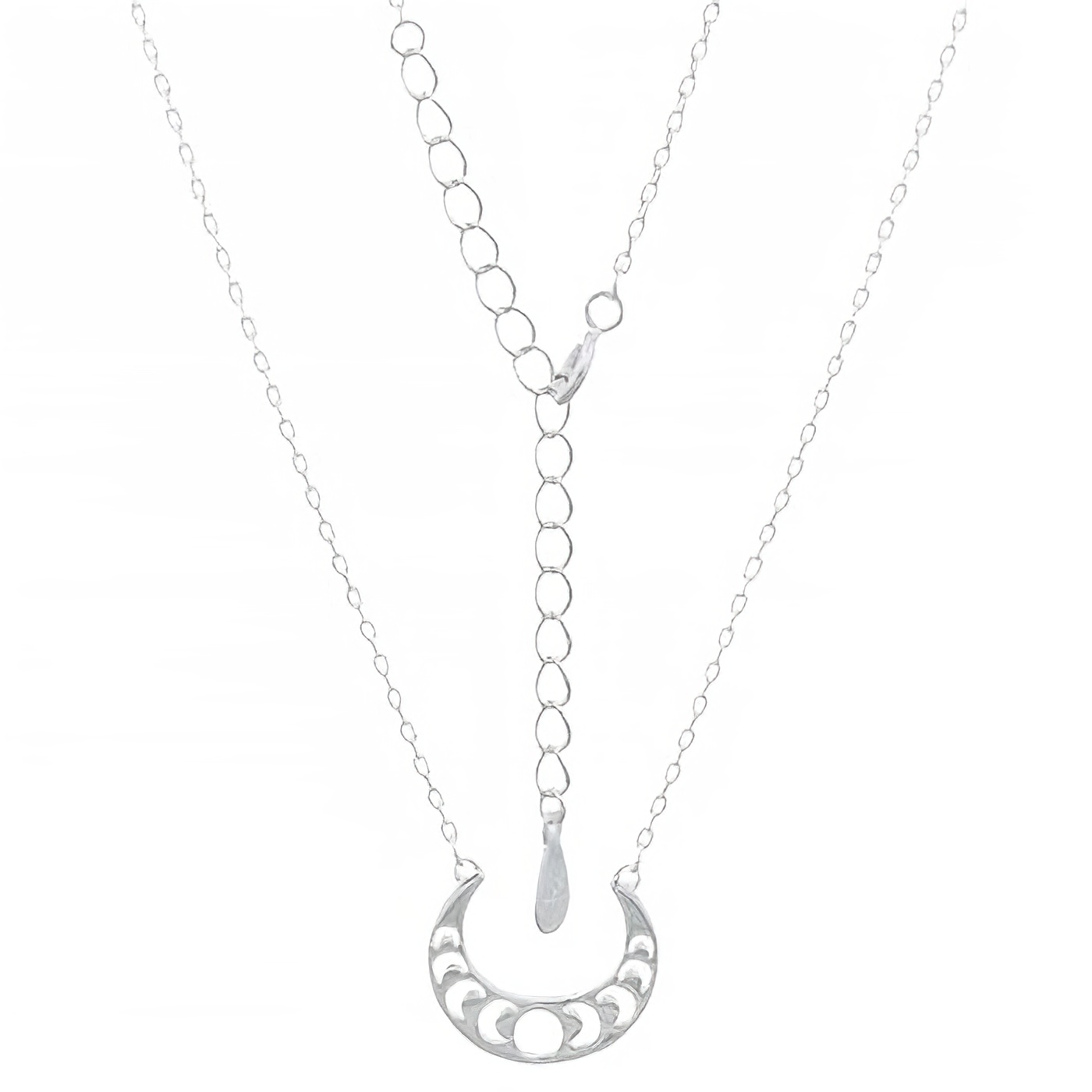Phases Of Moon Figured Out 925 Silver Chain Necklace by BeYindi 