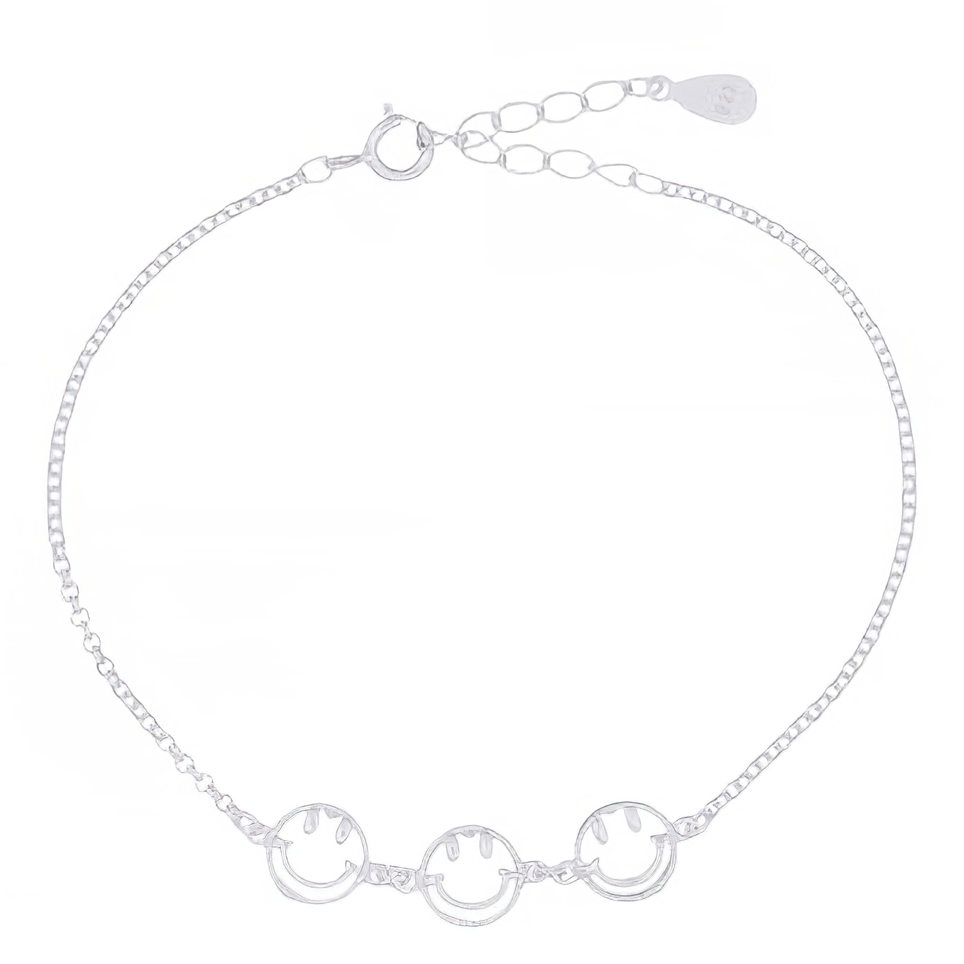 Smiling Faces Silver 925 Chain Necklace 