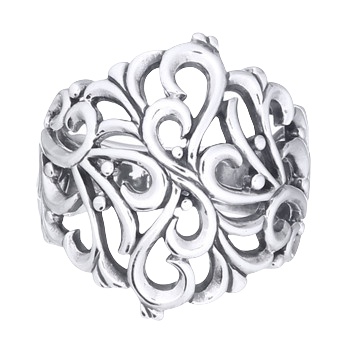 Ajoure Intertwined Floral 925 Sterling Silver Ring by BeYindi 