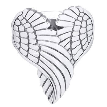 Wings Of Angel Heart Closed 925 Sterling Silver Plain Ring by BeYindi 