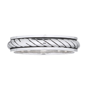 Twisted Rope Spinner 925 Sterling Silver Band Ring by BeYindi 