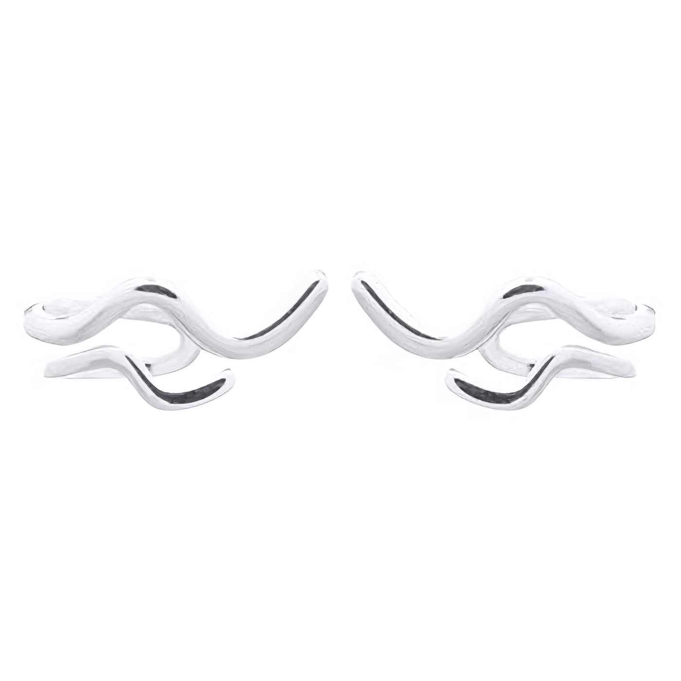 Waves Side Ear Stud 925 Silver Earrings by BeYindi 