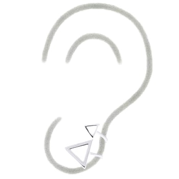 Triangles Side Ear Stud 925 Silver Earrings by BeYindi 2