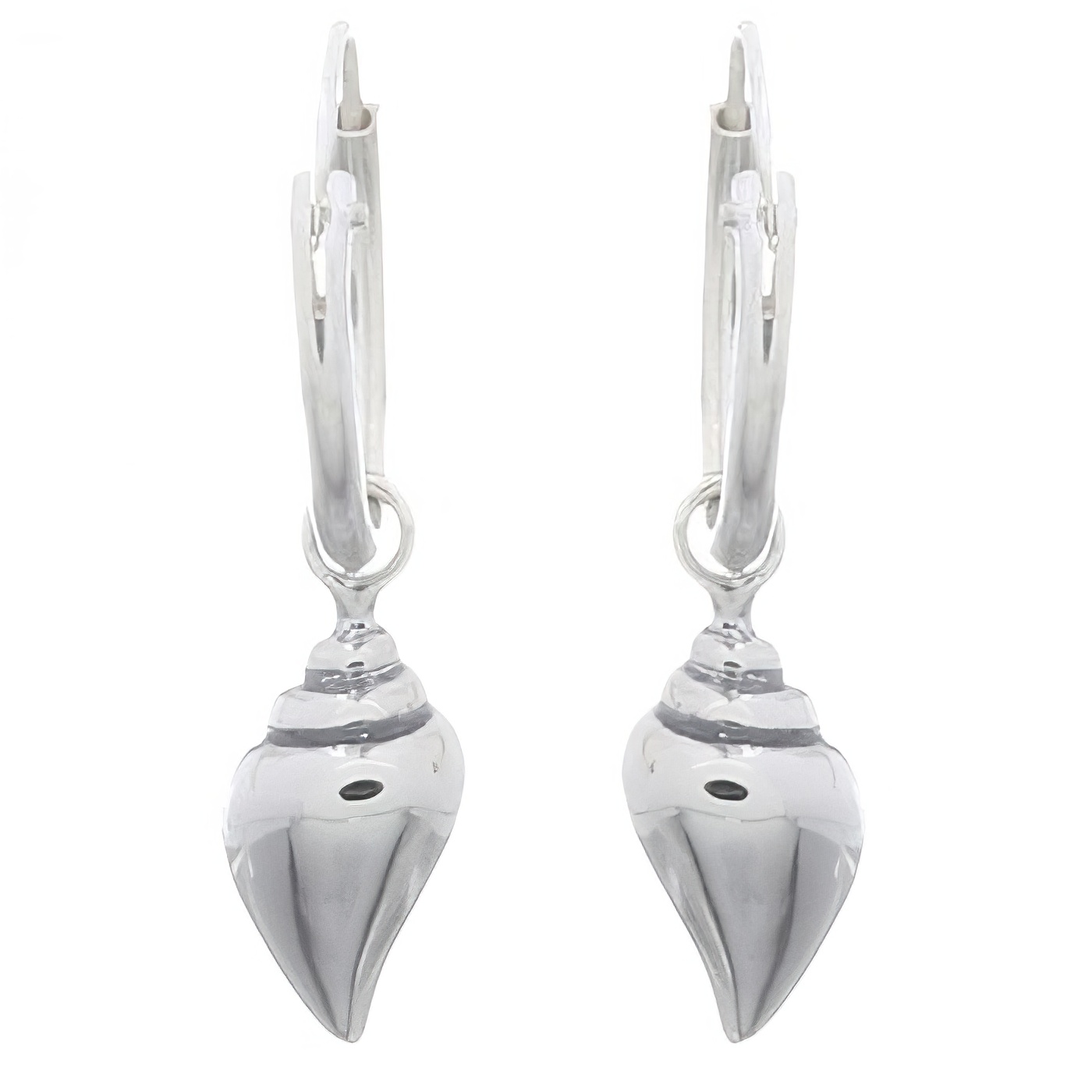 Sterling 925 Silver Nutmeg Shell Hoop Earrings by BeYindi 