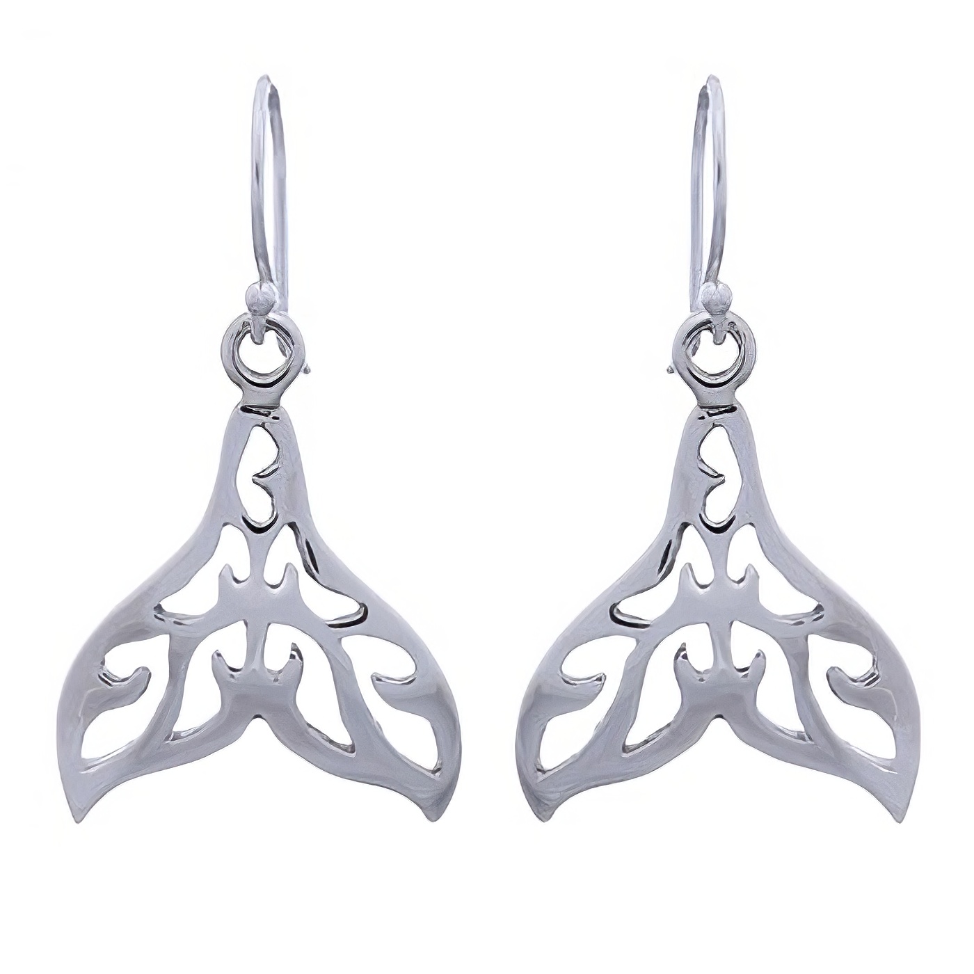 Ajourable Tail Of Whale Sterling 925 Earrings by BeYindi 