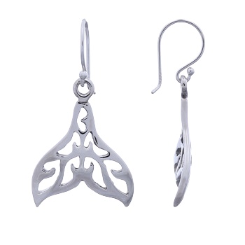 Ajourable Tail Of Whale Sterling 925 Earrings by BeYindi 