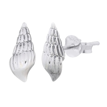 925 Sterling Silver Tulip Shell Stud Earrings by BeYindi 