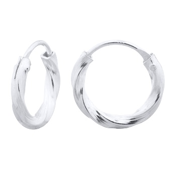 Wire Square Twisted 925 Sterling Silver Hoop Earrings by BeYindi 