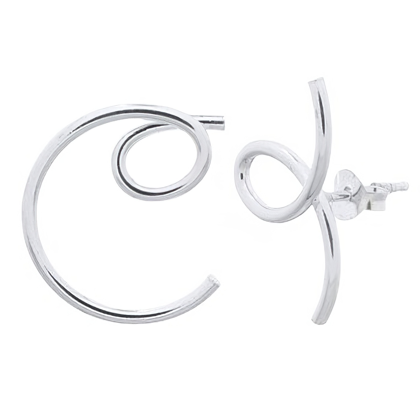 A Word ER In Sterling Silver Wire Stud Earrings by BeYindi 
