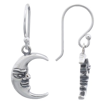 Mr. Moon 925 Silver Dangle Earrings by BeYindi 