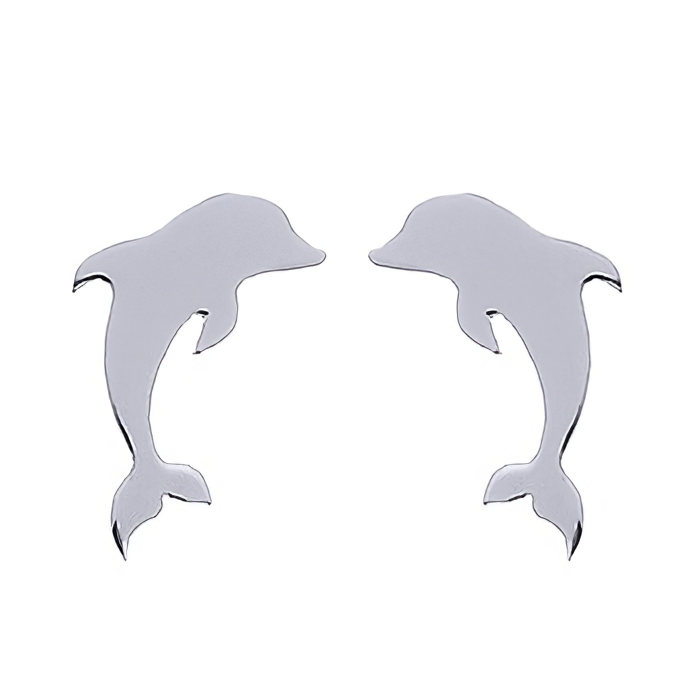 Jumping Dolphin Silver Stud Earrings by BeYindi 
