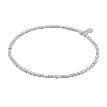 925 Sterling Silver Bead Stretchable Bracelet 