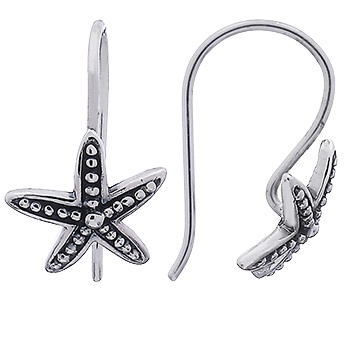 Dotted Starfish Silver Drop Earrings by BeYindi 