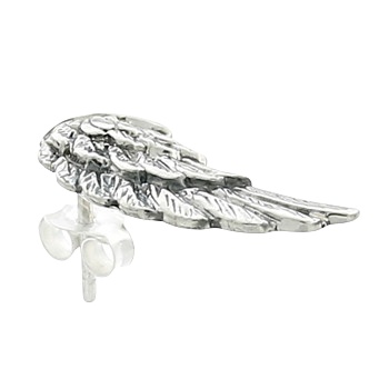 Antiqued Sterling Silver Angel Wings Stud Earrings by BeYindi 