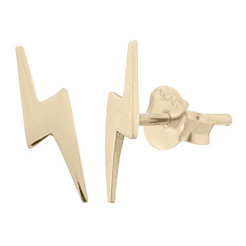 Brilliant Thunder Yellow Gold Plated 925 Silver Stud Earrings by BeYindi 