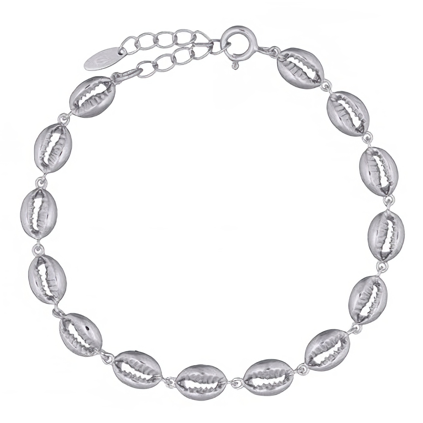 Silver 925 Shells Cowrie Linked Bracelets 