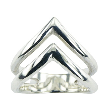 Stunning Drop Shaped Silver Designer Ring Two In One by BeYindi 