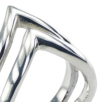 Stunning Drop Shaped Silver Designer Ring Two In One by BeYindi 2