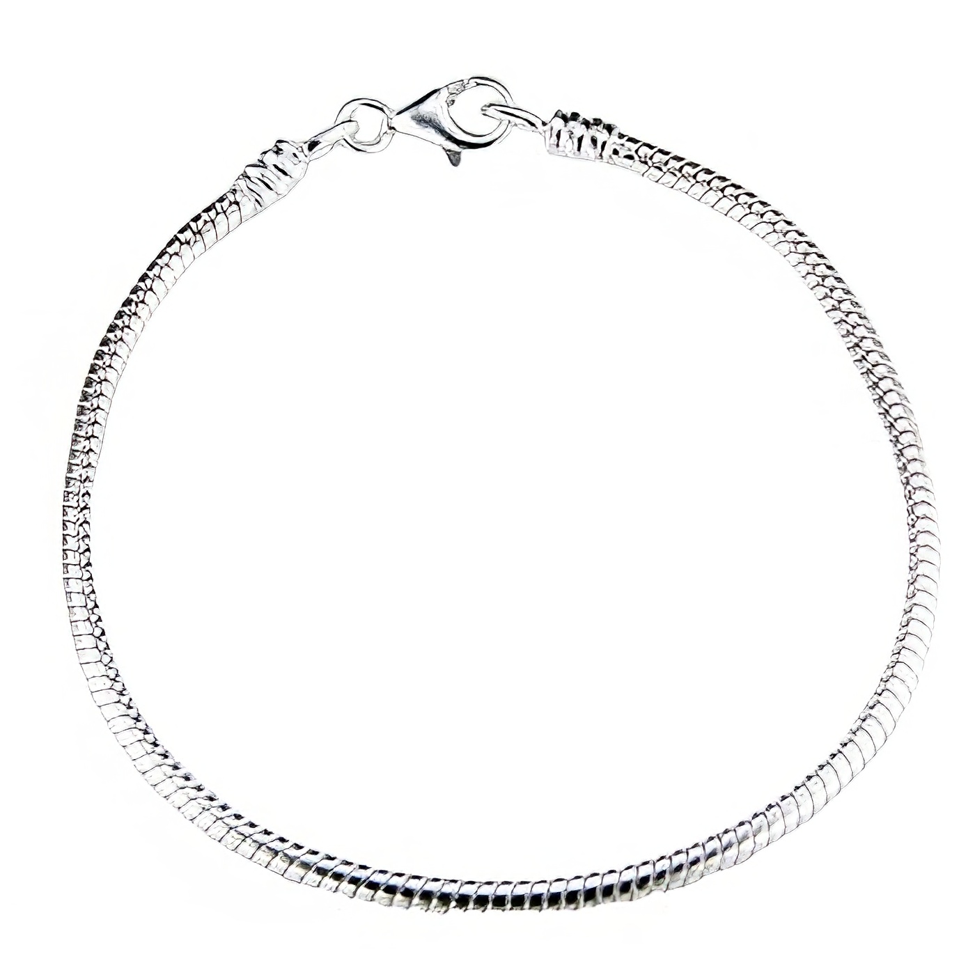 925 Sterling Silver Snake Chain Bracelet Base For Chic Beads 