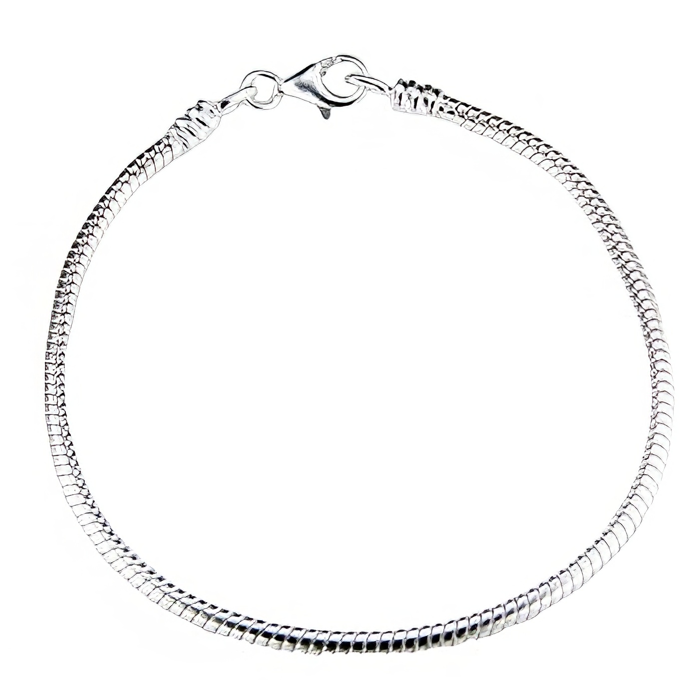 Smart Plain Sterling Silver Snake Chain Bracelet For Bead Design by BeYindi 