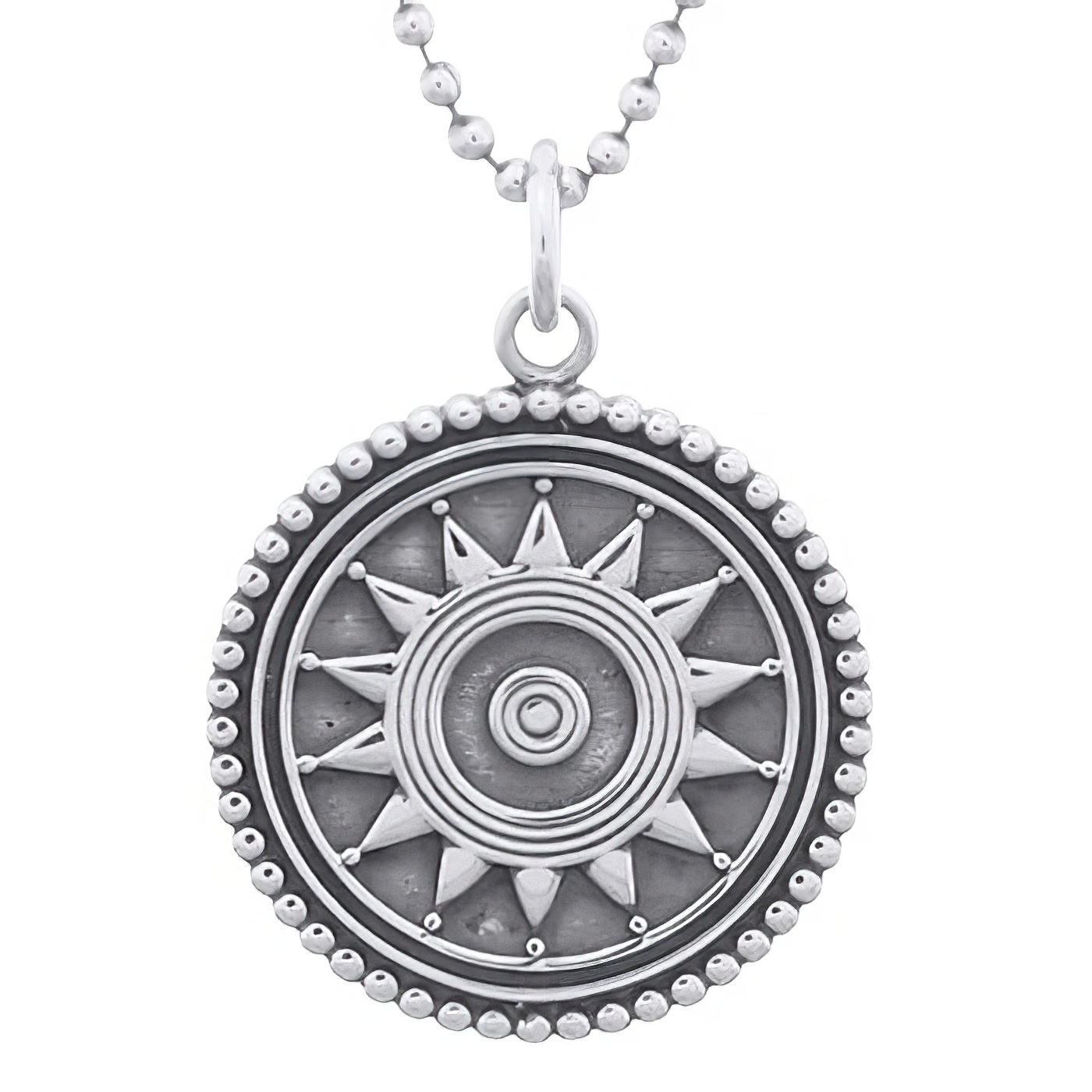 Mandala Sun Oxidized Silver Pendant by BeYindi 