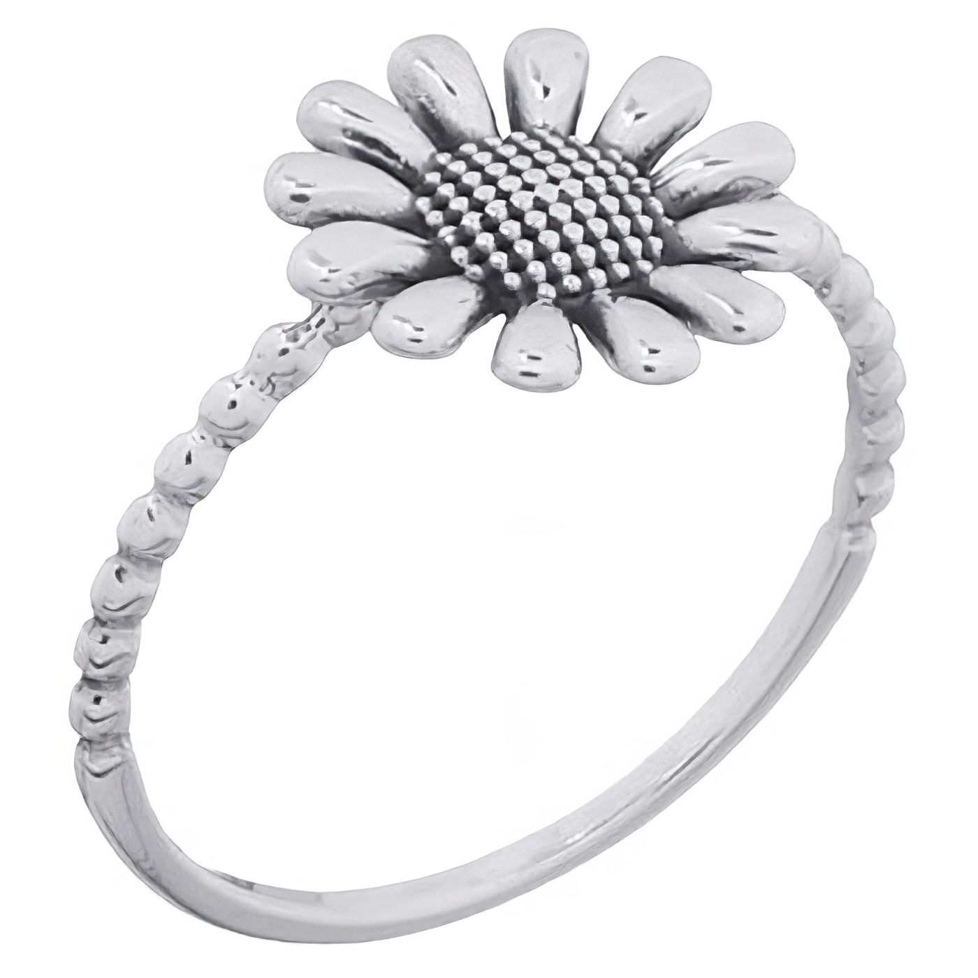 Flower Daisy 925 Silver Oxidized Ring by BeYindi 