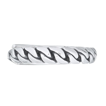 Half Braided Rope Open Ring 925 Silver by BeYindi 