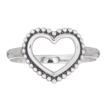 Heart Beaded 925 Silver Ring by BeYindi 