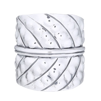 Ornate 925 Silver Leaf Ring by BeYindi 