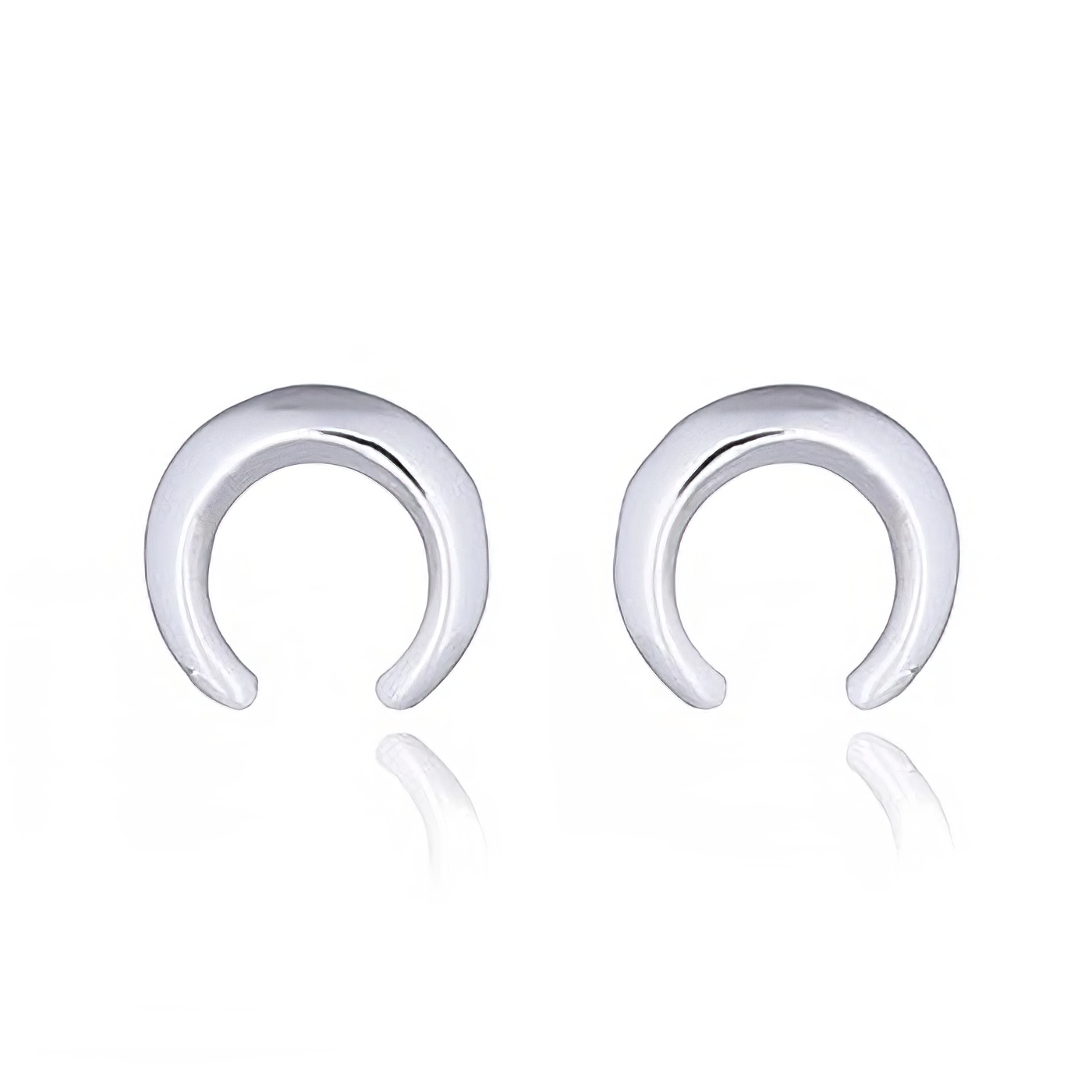 Minimalist 925 Crescent Moon Stud Earrings by BeYindi 