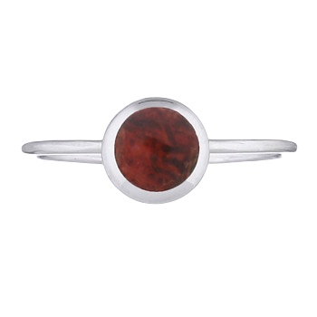 Simple Classy Red Coral 925 Silver Ring by BeYindi 