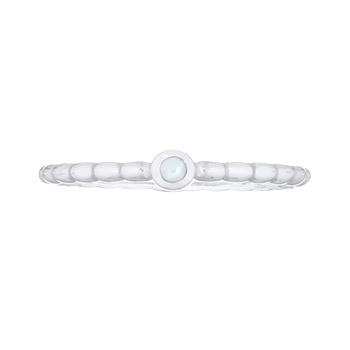 Dainty Mother Of Pearl Point On 925 Silver Stack Ring by BeYindi 