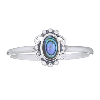 Antiqued Abalone Shell Mirror Vendor 925 Silver Ring by BeYindi 